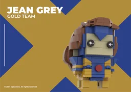 Jean Grey – X‑Men Gold Team – (BrickHeadz‑Style)