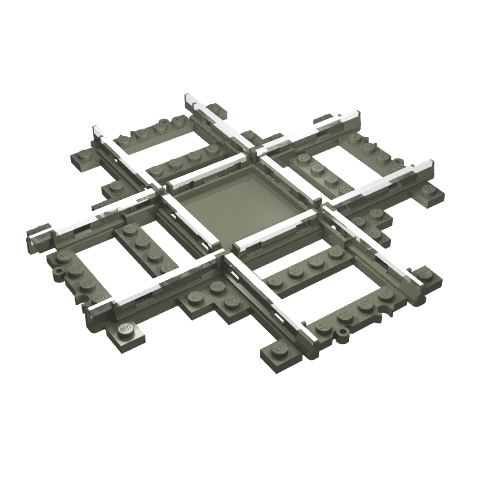 Lego Vehicle Track, Train, 9V Crossing / Dark Gray