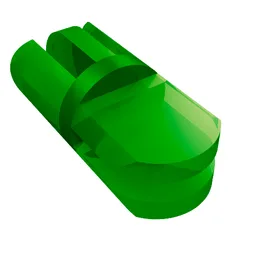 Arm Piece 90° Turn [2 / 3 Fingers] / Trans-Green