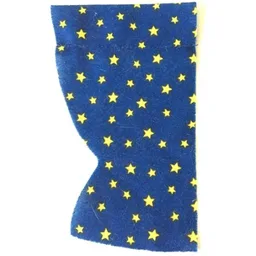 Duplo Curtain Right, with Yellow Stars Print / Dark Blue