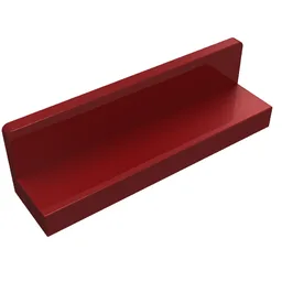 Panel 1 x 4 x 1 with Rounded Corners [Thick Wall] / Dark Red