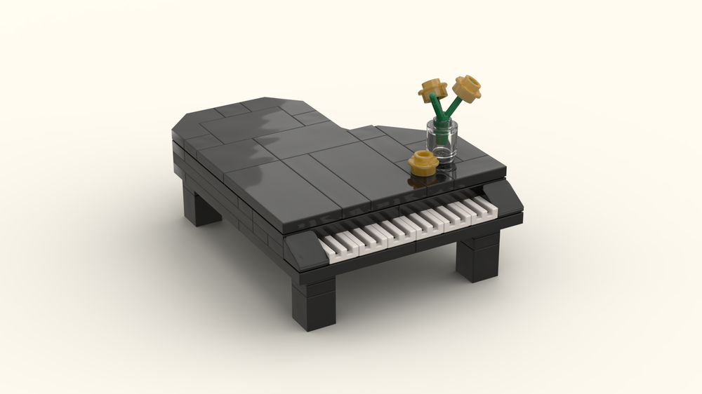 Lego Golden chrysanthemum In a half-liter bottle standing on the piano (Chryzantemy złociste w półlitrówce po czystej stoją na fortepianie)