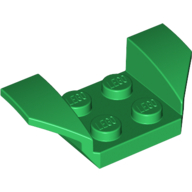 Lego Mudguard 2 x 4 with 2 x 2 Studs and Flared Wings / Green