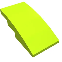 Brick Curved 4 x 2 No Studs / Lime
