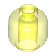 Minifig Head [Plain] [Hollow Stud] / Trans-Neon Green