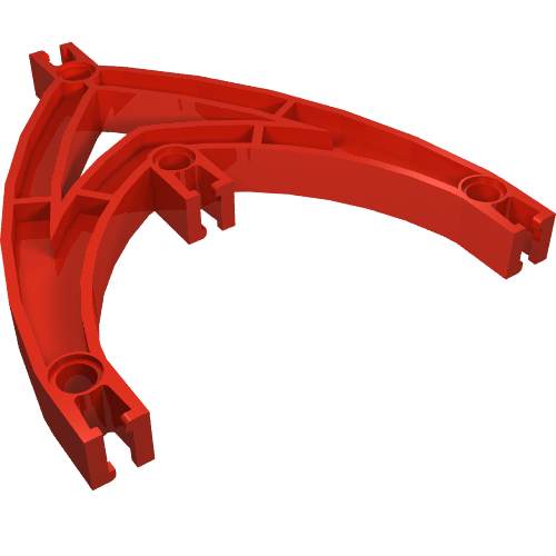 Lego Znap Beam Double Curve 4 Holes / Red