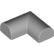 Lego Brick Curved 2 x 2 x 2/3 Double, Corner, No Studs / Light Bluish Gray
