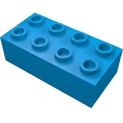Brick 2 x 4 without Cross Supports / Blue