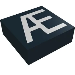 Tile 1 x 1 with Letter Æ Print / Black
