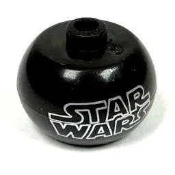 Pen Bead, Round Orb with 'STAR WARS' Print