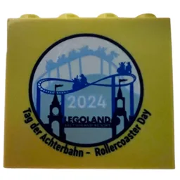Brick 2 x 4 x 3 with 'LEGOLAND Deutschland Resort Tag der Achterban Rollercoaster Day 2024' Print / Yellow