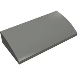 Brick Curved 2 x 4 x 2/3 No Studs, with Bottom Tubes / Dark Bluish Gray