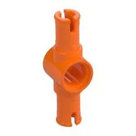 Technic Pin Connector Hub with 2 Pins with Friction Ridges Lengthwise [Small Squared Pin Holes] / Orange
