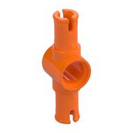 Lego Technic Pin Connector Hub with 2 Pins with Friction Ridges Lengthwise [Small Squared Pin Holes] / Orange