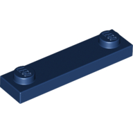 Lego Plate Special 1 x 4 with 2 Studs, 3 Bottom Tubes / Dark Blue