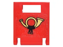 Container, Box 2 x 2 x 2 Door with Slot with Gold Mail Horn Pattern (Sticker) - Sets 10222 / 10259