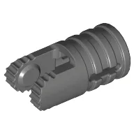 Hinge Cylinder 1 x 2 Locking with 2 Click Fingers and Axle Hole, 9 Teeth / Dark Bluish Gray