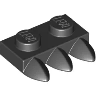 Plate Special 1 x 2 with Three Teeth [Tri-Tooth] / Black