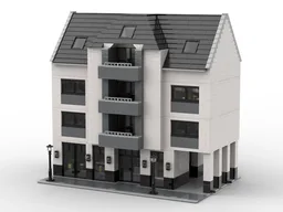 Modern town house with supermarket, insurance office and a luxury maisonette apartment with gallery