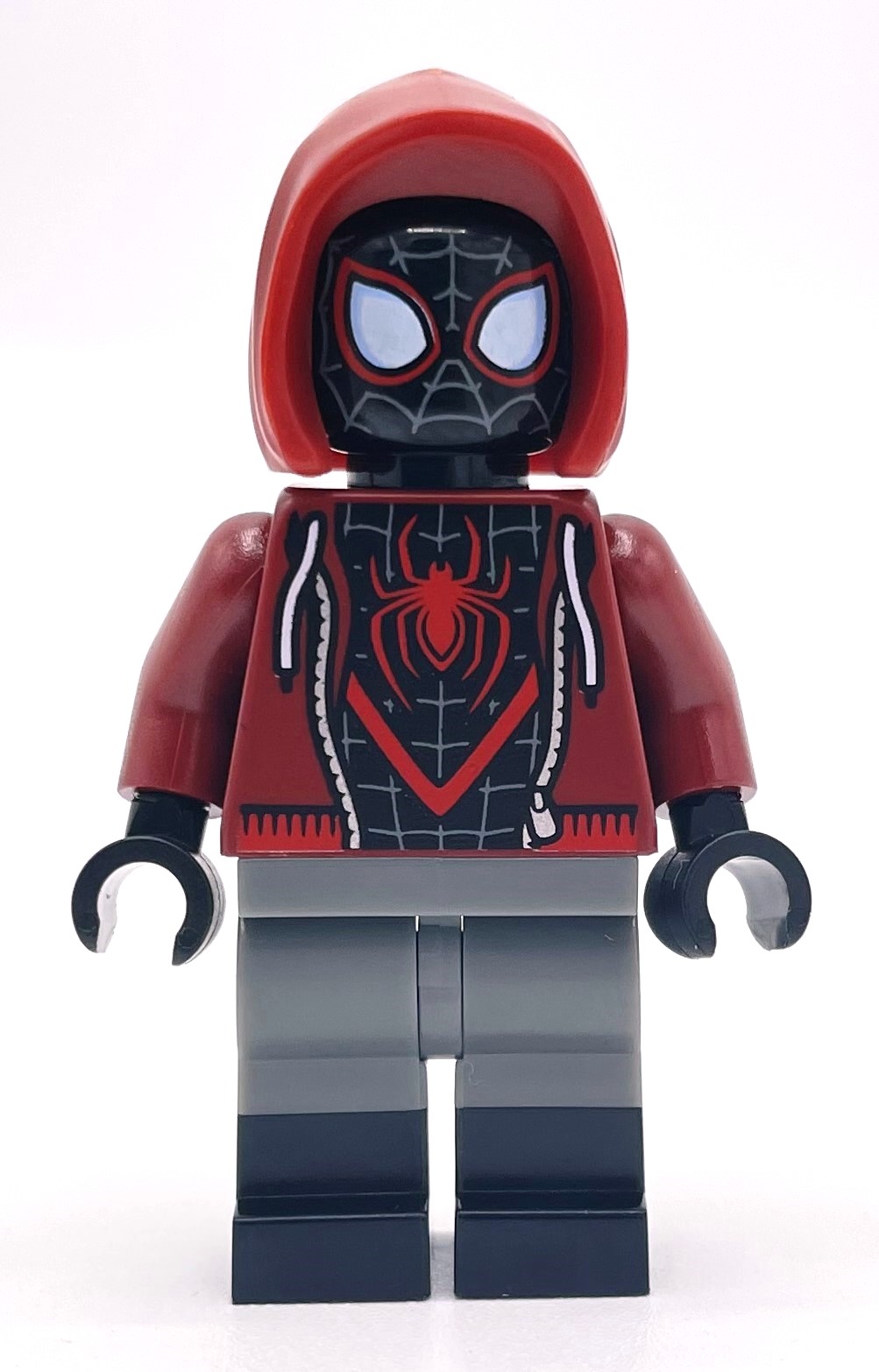Lego Spider-Man (Miles Morales), Dark Red Hoodie, Dual Molded Legs