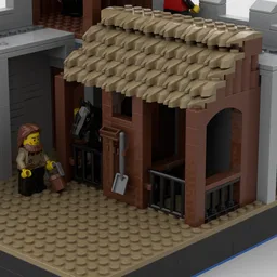 Modular Castle Section: Corner with Watchtower & Stable