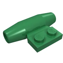Engine - Smooth, Small 1 x 2 Side Plate [With Axle Holders] / Green