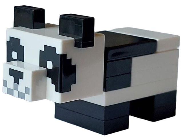 Lego Minecraft Panda, Baby (White Plate with Bar Handle) - Brick Built