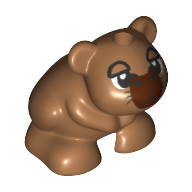Lego Animal, Hamster, Black Whiskers, Nose, Reddish Brown Face (Capybara) / Medium Nougat