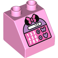 Lego Duplo Brick 2 x 2 Slope 45 with Minnie Mouse Ears & Bow, and Calculator Print