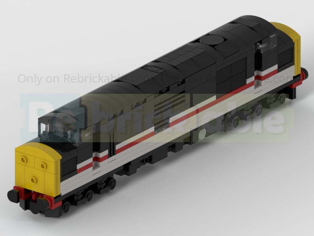 Lego 4-Wide BR Class 37 Diesel Locomotive Train in Intercity Livery