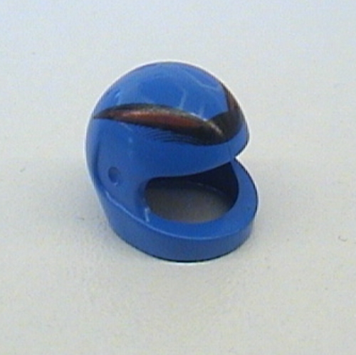 Lego Helmet, Standard with Horned Black and Red Print / Blue