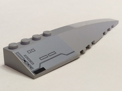 Lego Wedge 12 x 3 Right with Access Panels Pattern (Sticker) - Set 6208