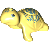 Lego Animal, Turtle with Dark Turquoise Spots print / Bright Light Yellow