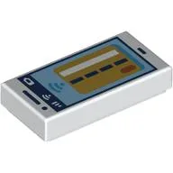 Tile 1 x 2 with Smart Phone, Credit/Debit Card Screen Print / White