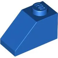 Brick Sloped 45° 2 x 1 with Bottom Pin / Blue