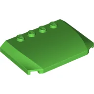 Brick Wedged, Curved Triple 4 x 6 x 2/3 with 4 Studs / Bright Green
