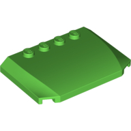 Lego Brick Wedged, Curved Triple 4 x 6 x 2/3 with 4 Studs / Bright Green