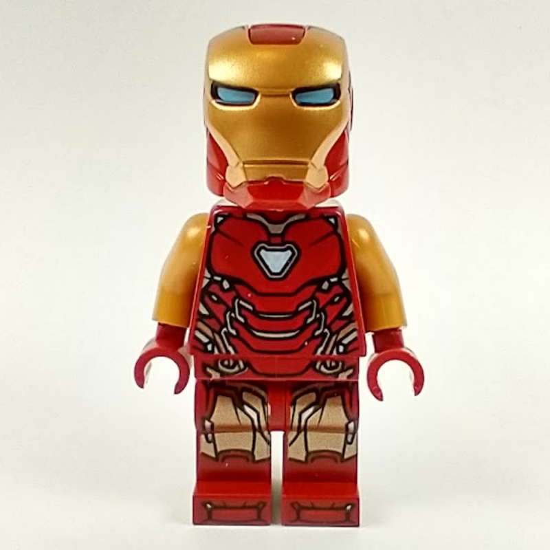 Lego Iron Man Mark 85 Armor, Pearl Gold Arms, Rounded Helmet
