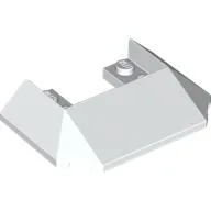 Brick Wedged, Sloped 45° 6 x 4 Double / 33°, 9 Bottom Tubes [Train Roof] / White