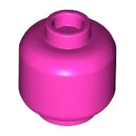Minifig Head [Plain] [Vented Stud - 2 Holes] / Dark Pink