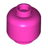 Lego Minifig Head [Plain] [Vented Stud - 2 Holes] / Dark Pink