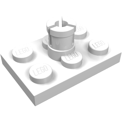 Lego Plate Special 2 x 3 with Helicopter Rotor Holder / White