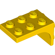 Lego Bracket 2 x 3 - 2 x 2, Curved Sides / Yellow