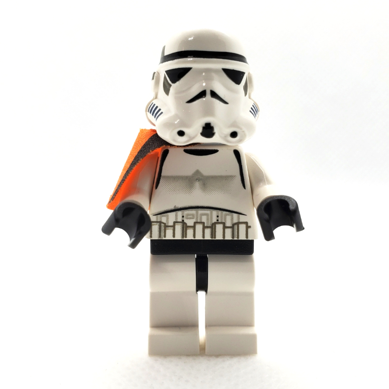 Lego Sandtrooper Squad Leader / Captain, Orange Pauldron, Neck Bracket, Plain Yellow Head