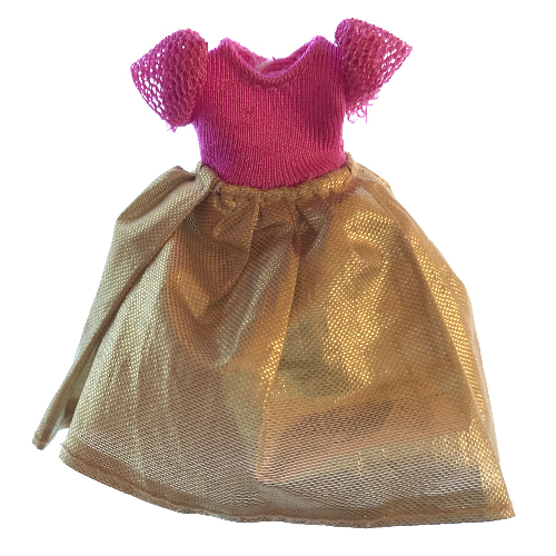 Lego Belville, Dress, Child, Long, Short Net Sleeves, Gold Skirt / Dark Pink