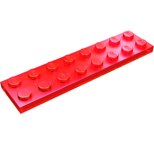 Lego Plate 2 x 8 / Trans-Red