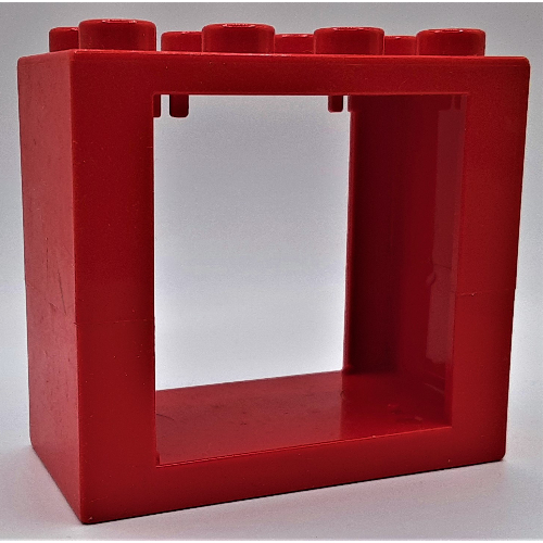 Lego Duplo Door / Window Frame Flat Front Surface without Clips / Red