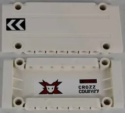 Technic, Panel Plate 5 x 11 x 1 with Chevrons on Outside Left and World Racers Team Extreme Logo and 'CROZZ COUNTRY' on Inside Pattern (Sticker) - Set 8864