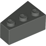 Lego Brick Wedged, Angled 3 x 2 Right / Dark Gray