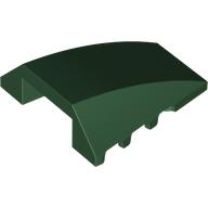 Lego Brick Wedged, Curved 4 x 4 No Top Studs / Dark Green
